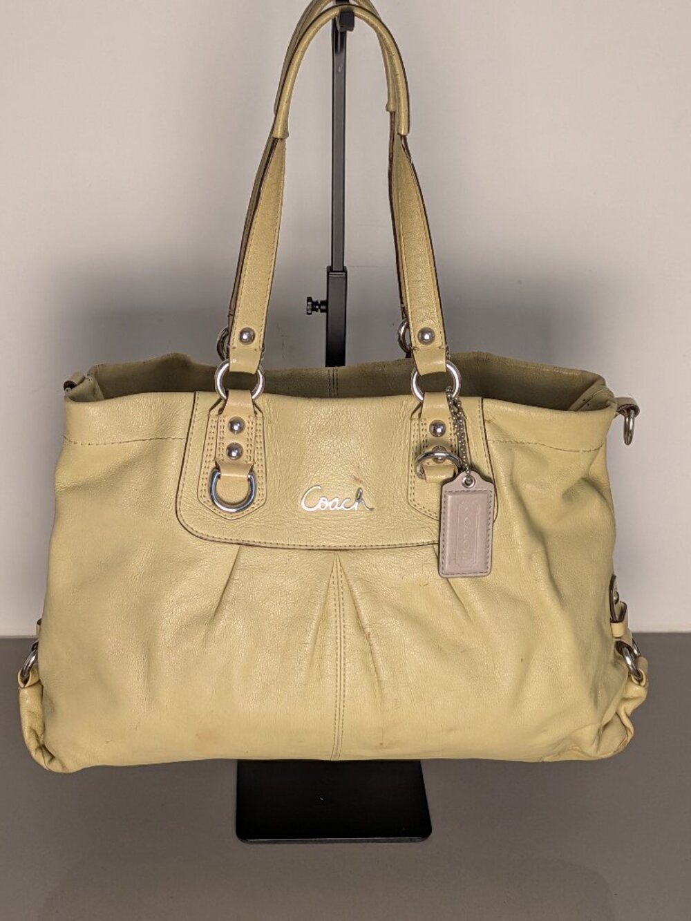 Women's Coach Ashley Carryall Purse Yellow Leather